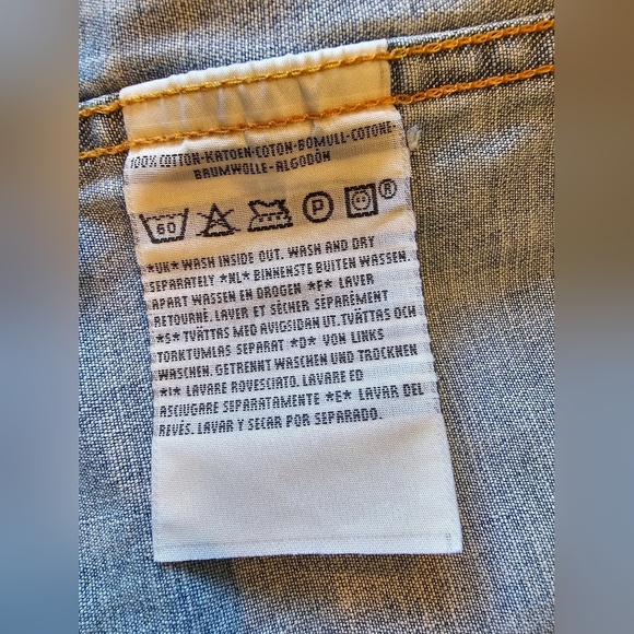 Levi's Vintage Y2K Women's Size Large Denim Chore Jacket Longline Snap Front - Picture 8 of 13